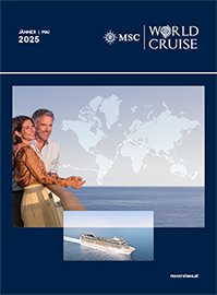 Ein Paar genießt die Aussicht auf das Meer mit einer Weltkarte im Hintergrund | MSC Cruises Ein Paar genießt die Aussicht auf das Meer mit einer Weltkarte im Hintergrund | MSC Cruises